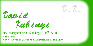 david kubinyi business card